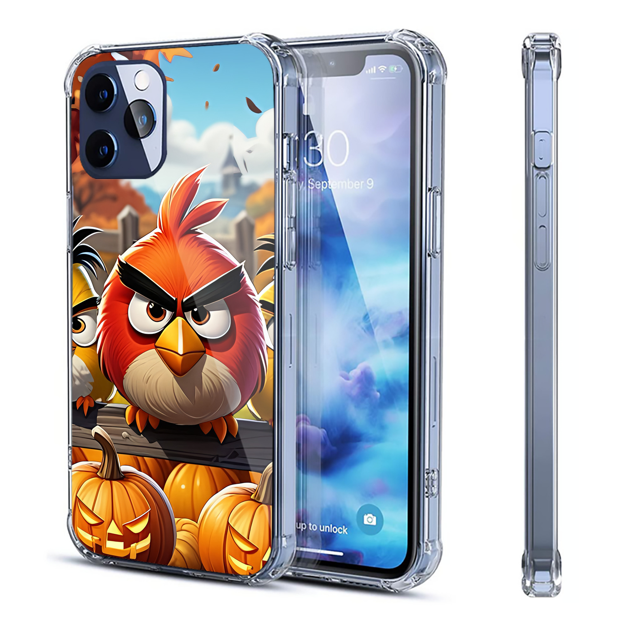 （画像用） Angry Birds アングリーバード 【iPhone 12シリーズ対応】透明スマホケース（クリアソフトケース）